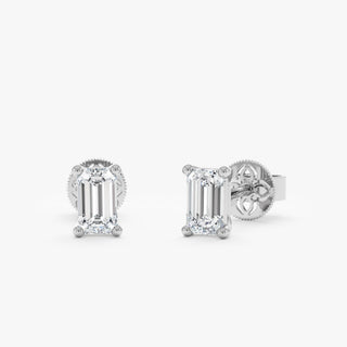 1.0 CT Round Bezel Solitaire Lab Grown Diamond Earrings