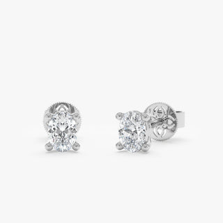 1.0 CT Round Bezel Solitaire Lab Grown Diamond Earrings