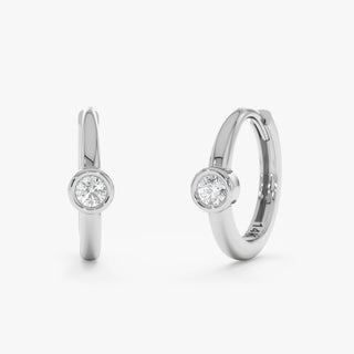 1.0 CT Round Bezel Solitaire Lab Grown Diamond Earrings