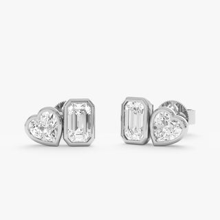 1.0 CT Round Bezel Solitaire Lab Grown Diamond Earrings