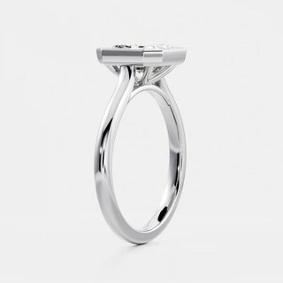 Asscher Bezel Solitaire Lab Grown Diamond Engagement Ring