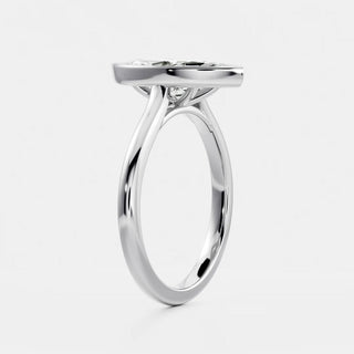 Marquise Bezel Solitaire Lab Grown Diamond Engagement Ring