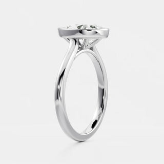 Pear Bezel Solitaire Lab Grown Diamond Engagement Ring