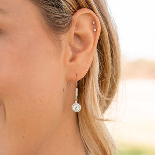 1.0 CT Round Cut Dangle Moissanite Earrings 3