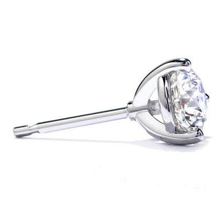 0.23 TCW Round Cut Solitaire Style Moissanite Earrings 2