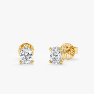 1.0 CT Round Bezel Solitaire Lab Grown Diamond Earrings