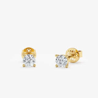 1.0 CT Round Bezel Solitaire Lab Grown Diamond Earrings