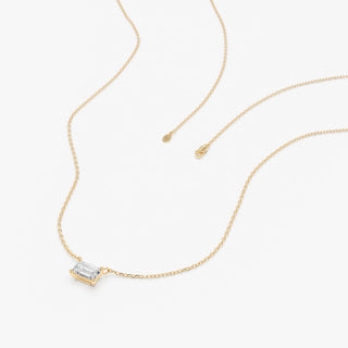 1.0 CT Round Bezel Solitaire Lab Grown Diamond Necklace