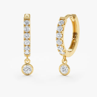 1.0 CT Round Bezel Solitaire Lab Grown Diamond Earrings