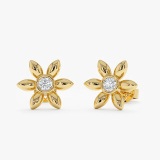 1.0 CT Round Bezel Solitaire Lab Grown Diamond Earrings