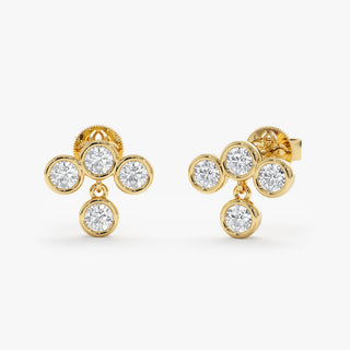 1.0 CT Round Bezel Solitaire Lab Grown Diamond Earrings