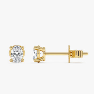 1.0 CT Round Bezel Solitaire Lab Grown Diamond Earrings