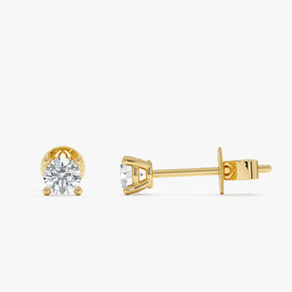 1.0 CT Round Bezel Solitaire Lab Grown Diamond Earrings