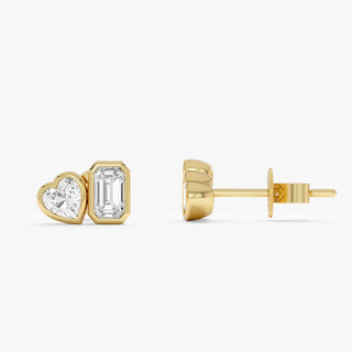 1.0 CT Round Bezel Solitaire Lab Grown Diamond Earrings