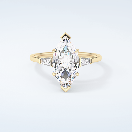 2.0 CT Marquise Cut Three Stone Moissanite Engagement Ring 1