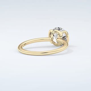 2.0 CT Round Cut Half Bezel Moissanite Engagement Ring 3