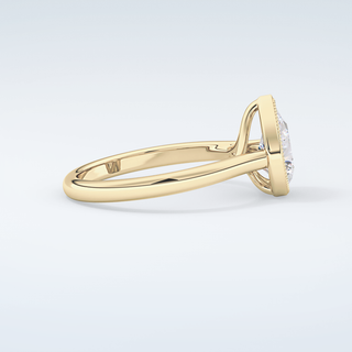 1.5 CT Pear Cut Bezel Style Moissanite Engagement Ring 4