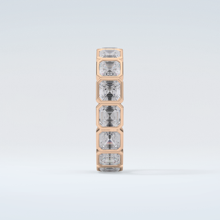 2.25 TCW Asscher Shaped Moissanite Wedding Band 11