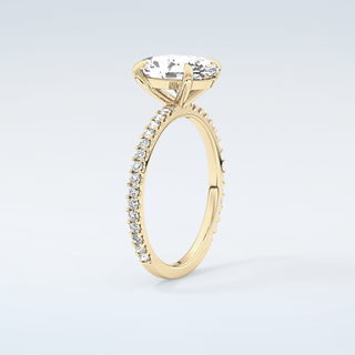 2.0 CT Oval Cut Pave Moissanite Engagement Ring 6