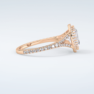 2.0 CT Oval Cut Halo & Pave Split Shank Moissanite Engagement Ring 10