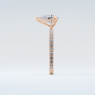 1.5 CT Pear Cut Pave Moissanite Engagement Ring 11