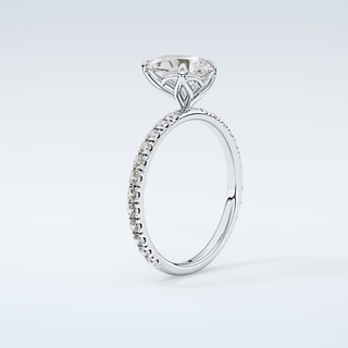 1.5 CT Pear Cut Pave Moissanite Engagement Ring 18