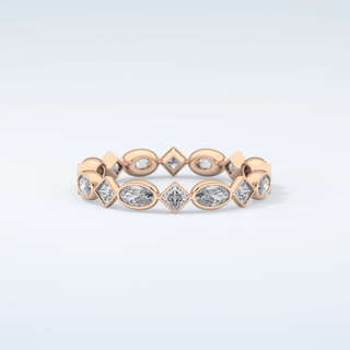 0.72 TCW Oval & Princess Shaped Moissanite Wedding Band 7