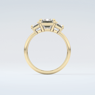 2.0 CT Emerald Cut Three Stone Moissanite Engagement Ring 2