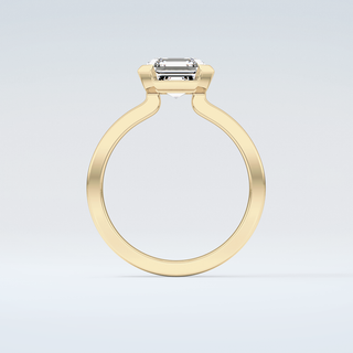 2.0 CT Asscher Cut Half Bezel Moissanite Engagement Ring 2