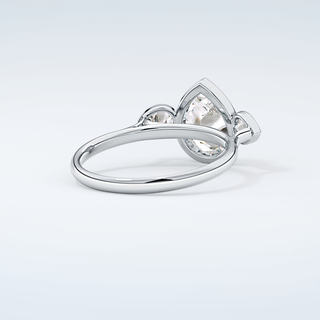 1.5 CT Pear Cut Three Stone Bezel Moissanite Engagement Ring 15