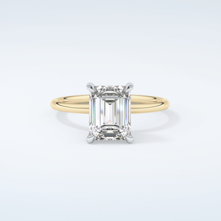 2.0 CT Emerald Cut Solitaire Moissanite Engagement Ring 1