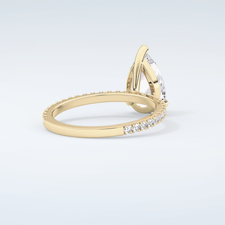 2.0 CT Pear Cut Pave Moissanite Engagement Ring 3