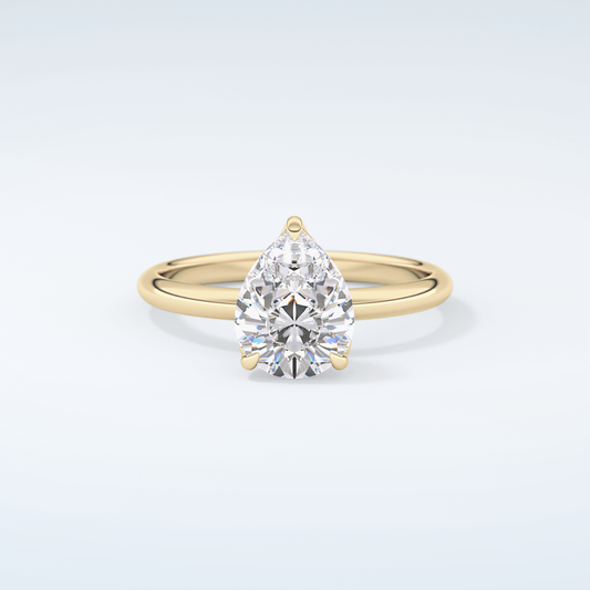 2.0 CT Pear Cut Solitaire Moissanite Engagement Ring