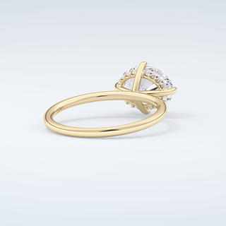 2.0 CT East West Oval Cut Hidden Halo Moissanite Engagement Ring 3