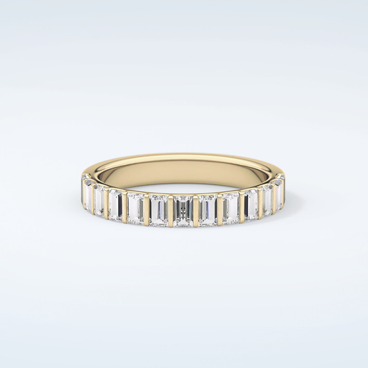 1.08 TCW Baguette Shaped Moissanite Wedding Band