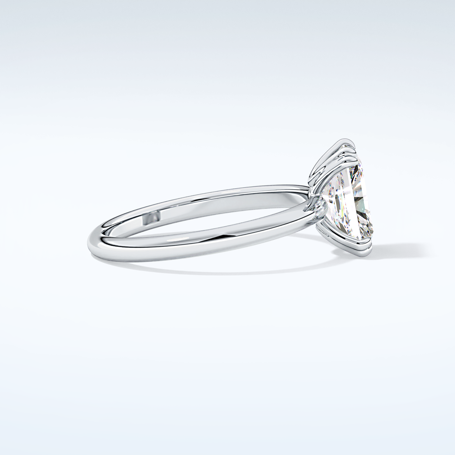 2.0 CT Radiant Cut Solitaire Style Moissanite Engagement Ring