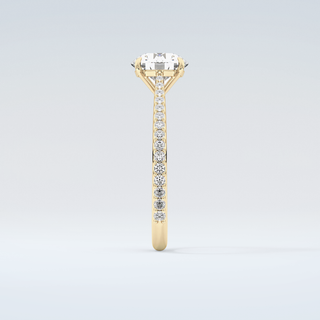 1.5 CT Round Cut Pave Moissanite Engagement Ring 5