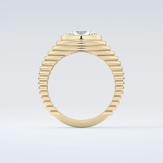 1.25 CT Oval Cut Solitaire Bezel Moissanite Engagement Ring 2