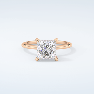 2.0 CT Princess Cut Hidden Halo Moissanite Engagement Ring 7