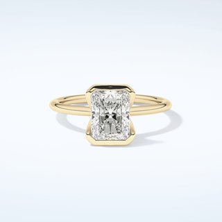 2.0 CT Radiant Cut Half Bezel Moissanite Engagement Ring 1