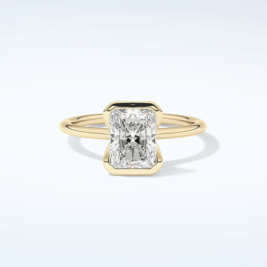 2.0 CT Radiant Cut Half Bezel Moissanite Engagement Ring 1