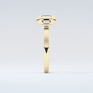 2.0 CT Asscher Cut Half Bezel Moissanite Engagement Ring 5