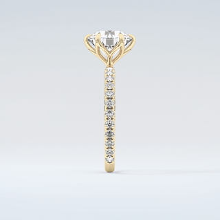 1.5  CT Round Cut Pave Moissanite Engagement Ring 5