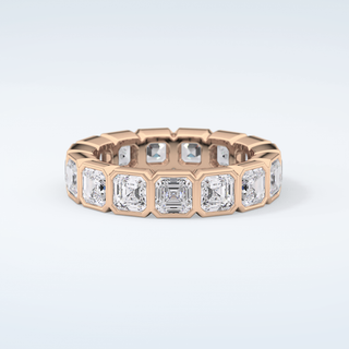 2.25 TCW Asscher Shaped Moissanite Wedding Band 7