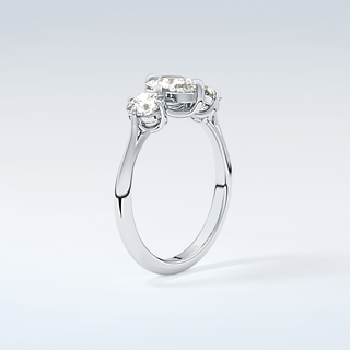 2.0 CT Cushion Cut Three Stone Moissanite Engagement Ring 18