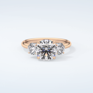 1.5 CT Round Cut Three Stone Moissanite Engagement Ring 7