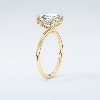 2.0 CT Asscher Cut Hidden Halo Moissanite Engagement Ring 6