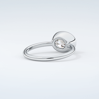 1.25 CT East West Oval Cut Bezel Style Moissanite Engagement Ring 15