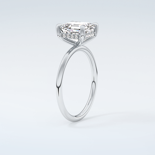 2.0 CT Asscher Cut Hidden Halo Moissanite Engagement Ring 18