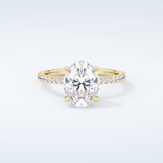 2.0 CT Oval Cut Pave Moissanite Engagement Ring 1